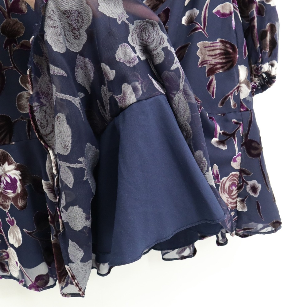 Navy Burnout Floral Dress - Picture 7 of 16